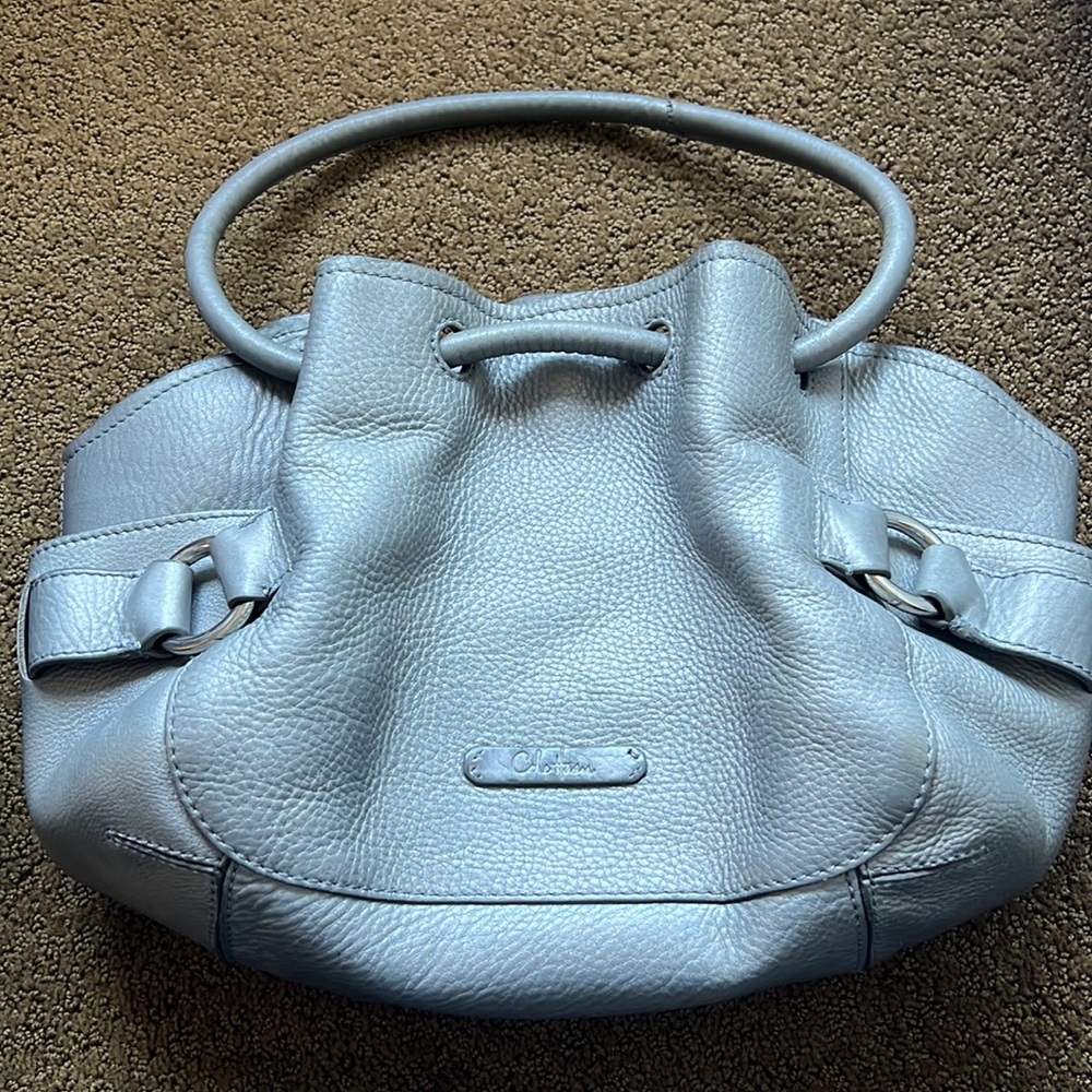 Cole Haan silver/grey satchel purse